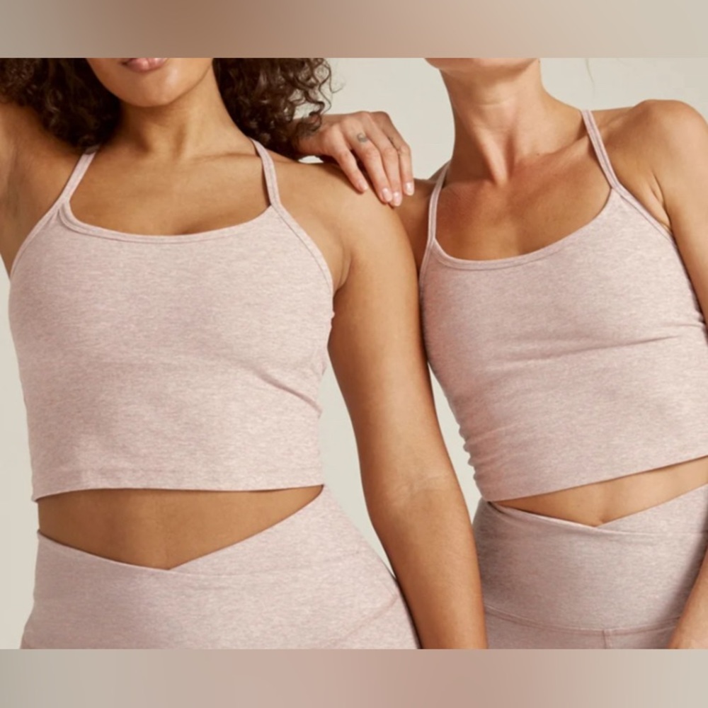 Beyond Yoga Spacedye Slim Racerback Cropped Tank (Chai Size S)